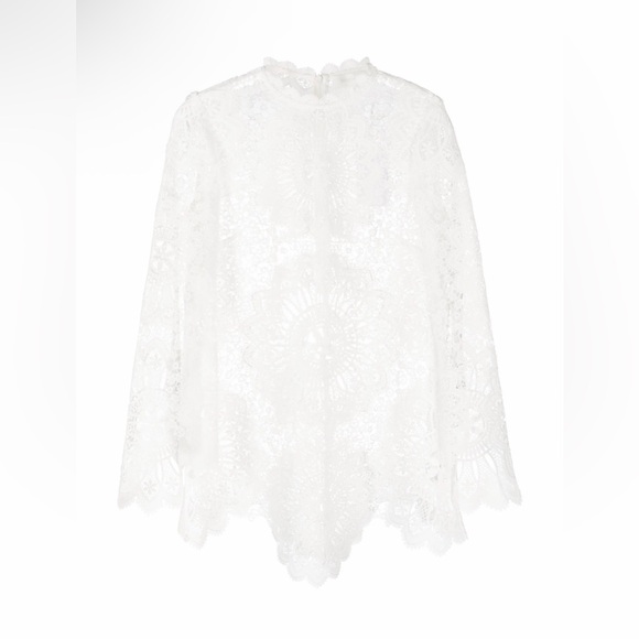 ZIMMERMAN Chintz Doily Lace Top In Ivory - Picture 5 of 16